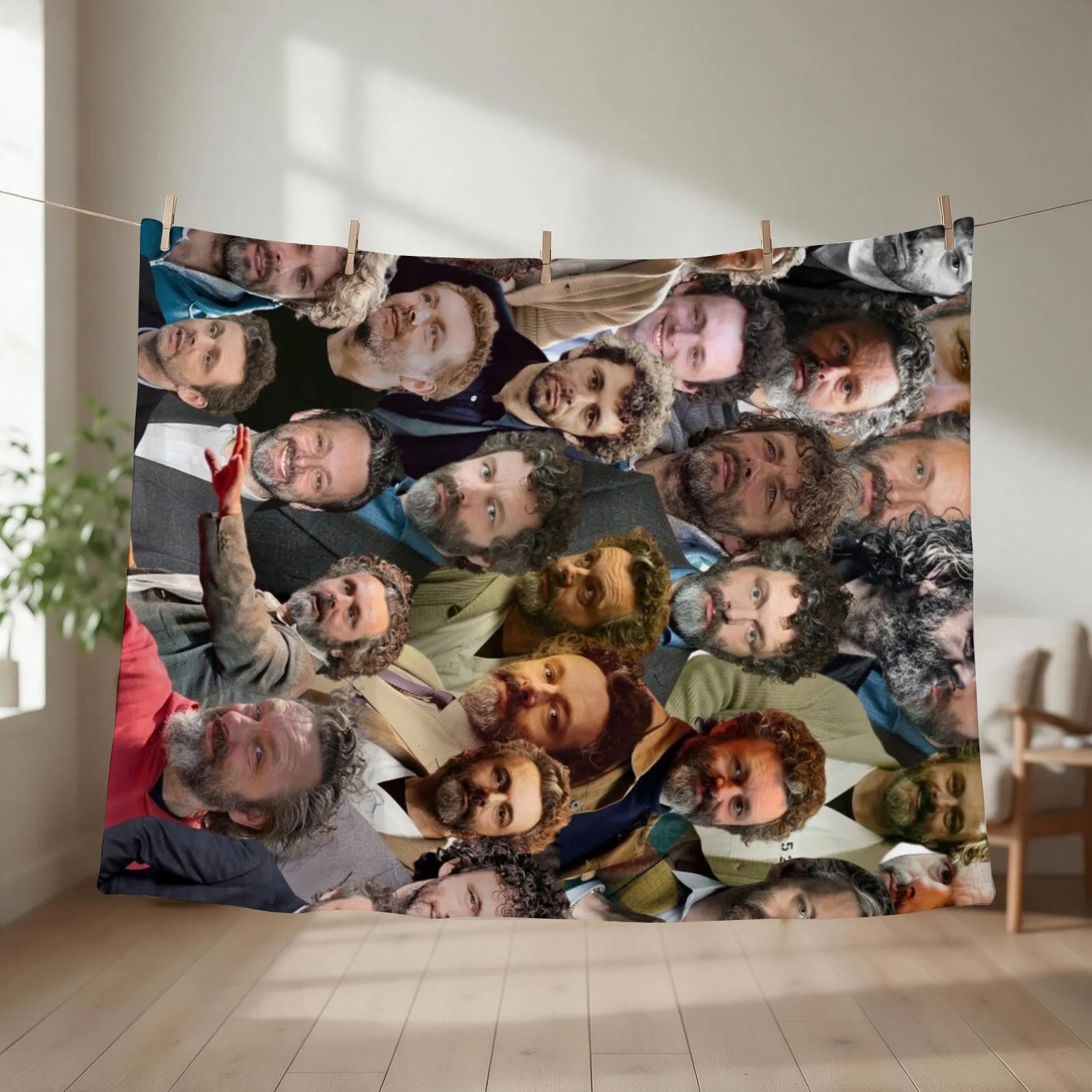 michael sheen photo collage Throw Blanket couch cozy soft plush fuzzy picnic outdoor blanket