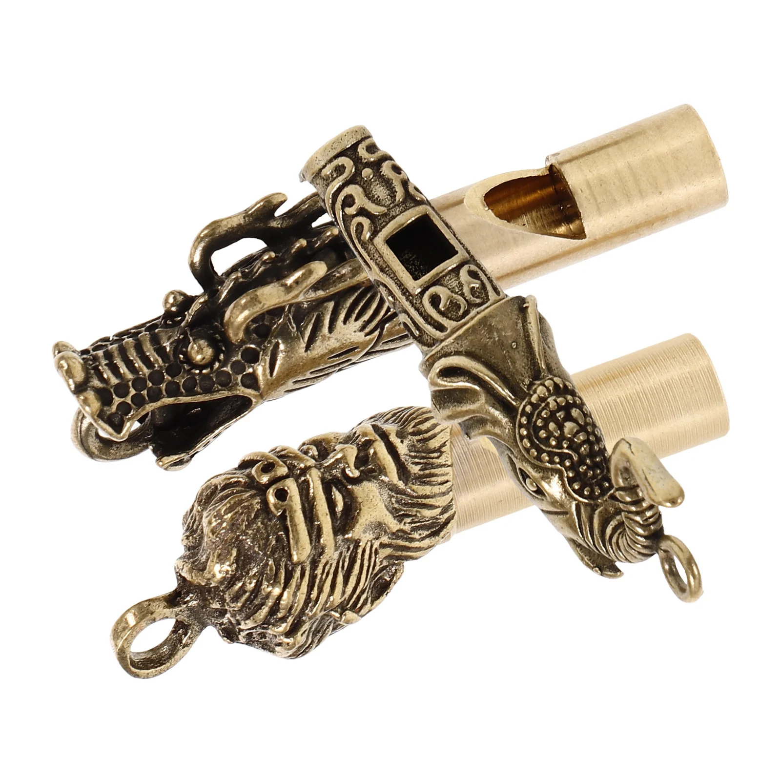 

3Pcs Metal Whistle Keyring Craft Copper Material Compact Size Loud Emergency Whistle for Referee Sports Outdoors Activities