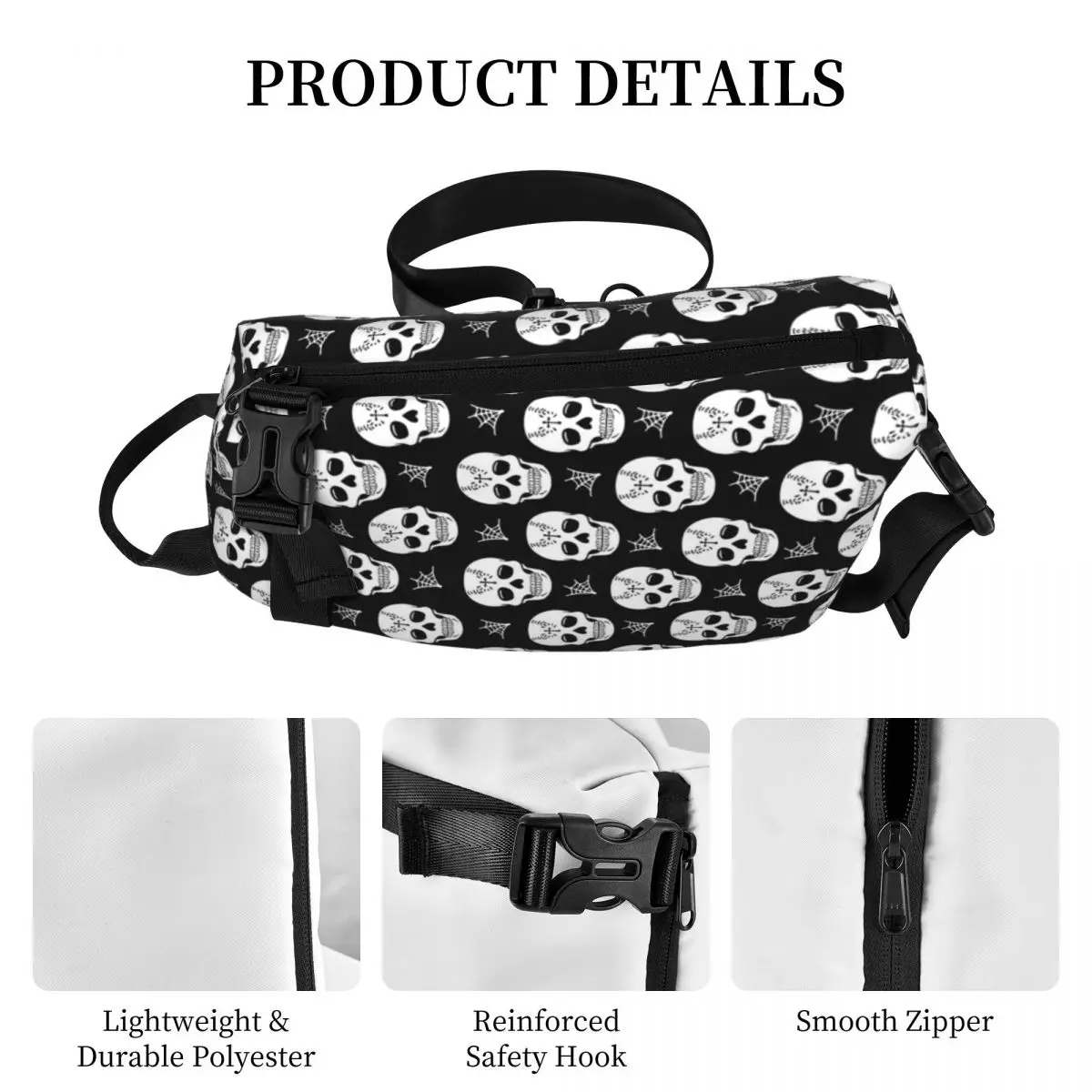 Sugar Skull Mexican Skull Shoulder Bags Chest Cross Chest Bag Diagonally Casual Man Messenger Bag