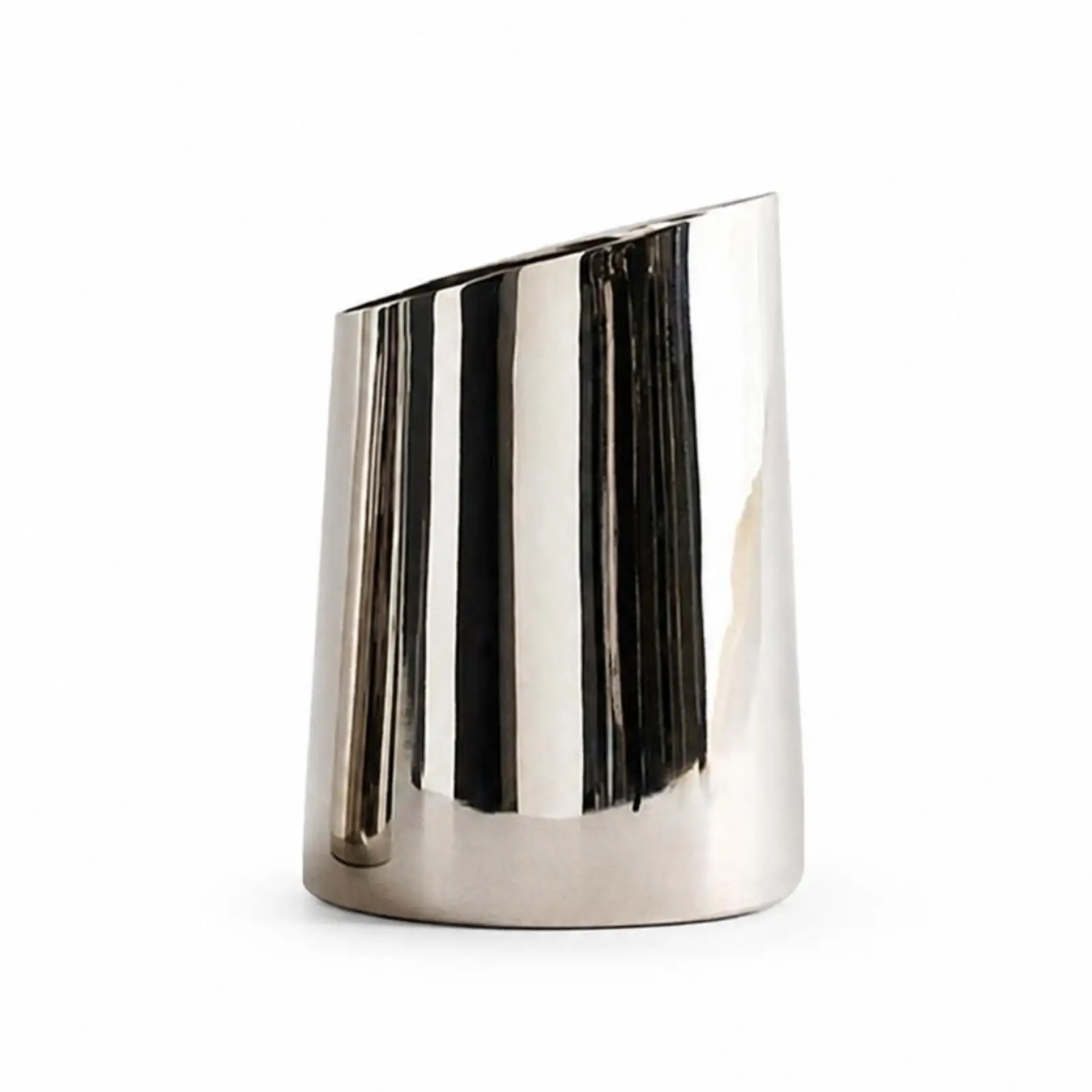 Sleek Tapered Metal Vase for Dried Botanicals Living Room Shelf Contemporary Tabletop Ornament Art