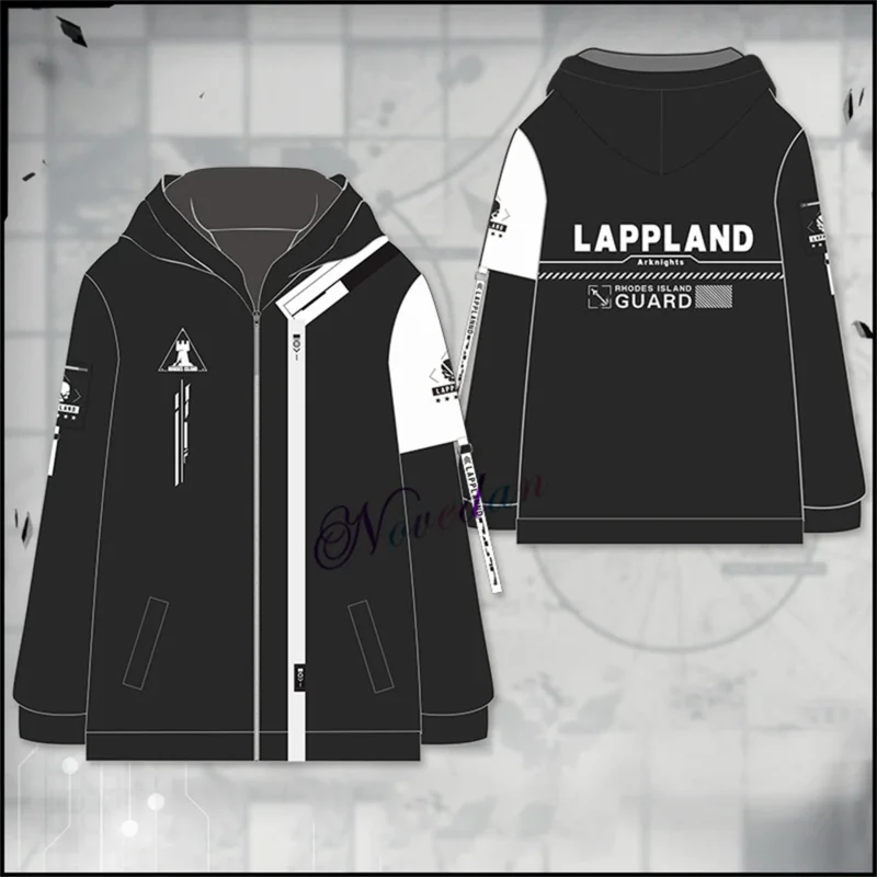 Game Arknights Rhodes Island Zipper Hoodie Anime Guard Lappland Cosplay Jacket Long Coat Harajuku Streetwear Coats And Jackets