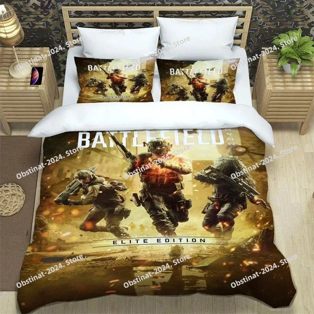 Juego Battlefield juego de cama 3d impreso edredón individual funda de cama funda nórdica funda de almohada juegos de 3 piezas tamaño para niños y adultos