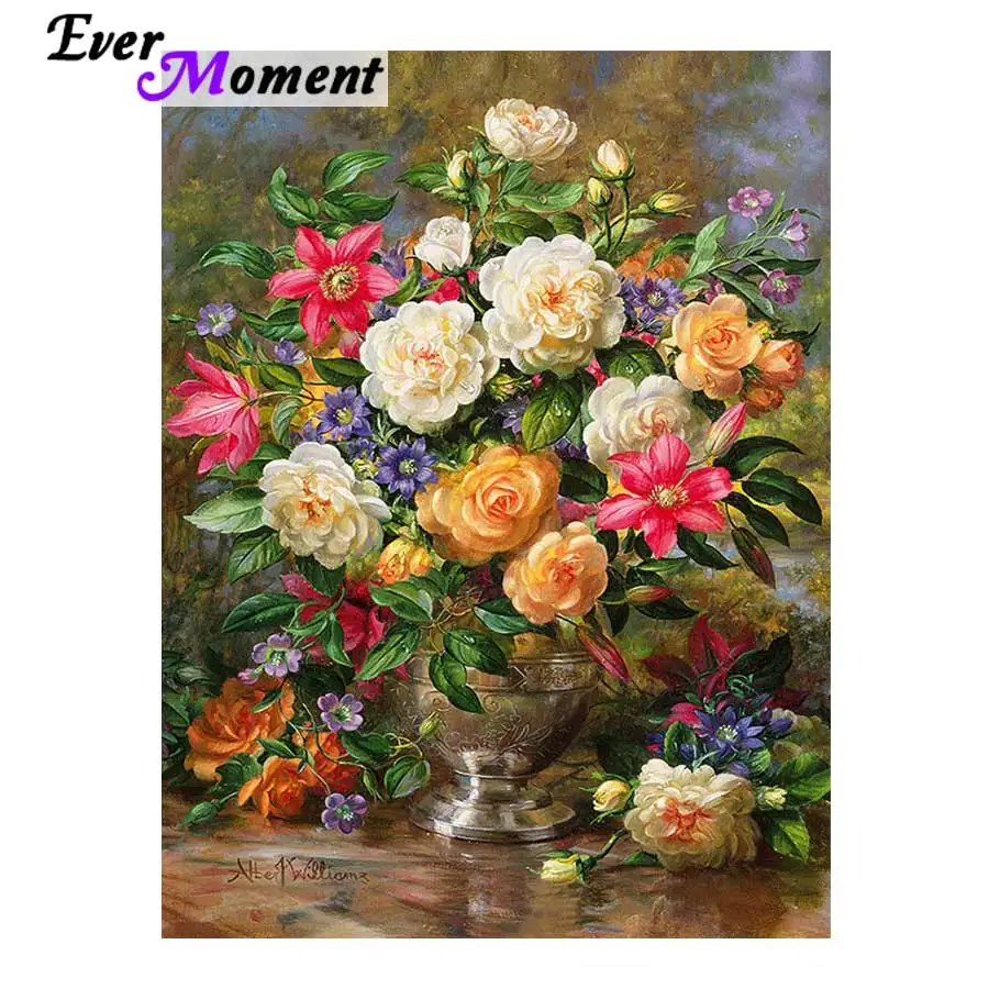 

Handmade needlework diy diamond painting kit diamond embroidery plant full rhinestone flower cross stitch rose ASF624