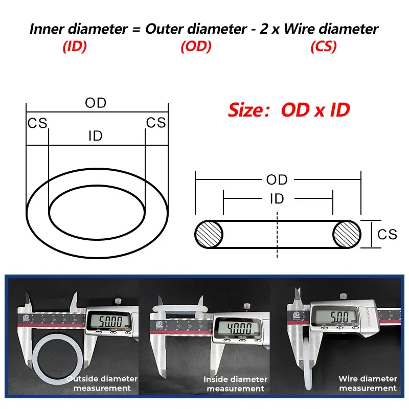 10/50Pcs CS 3mm/3.5mm VMQ O Ring OD 10mm ~ 150mm Food Grade Silicone Rubber Insulation Waterproof Washer O Shape Sealing Gasket