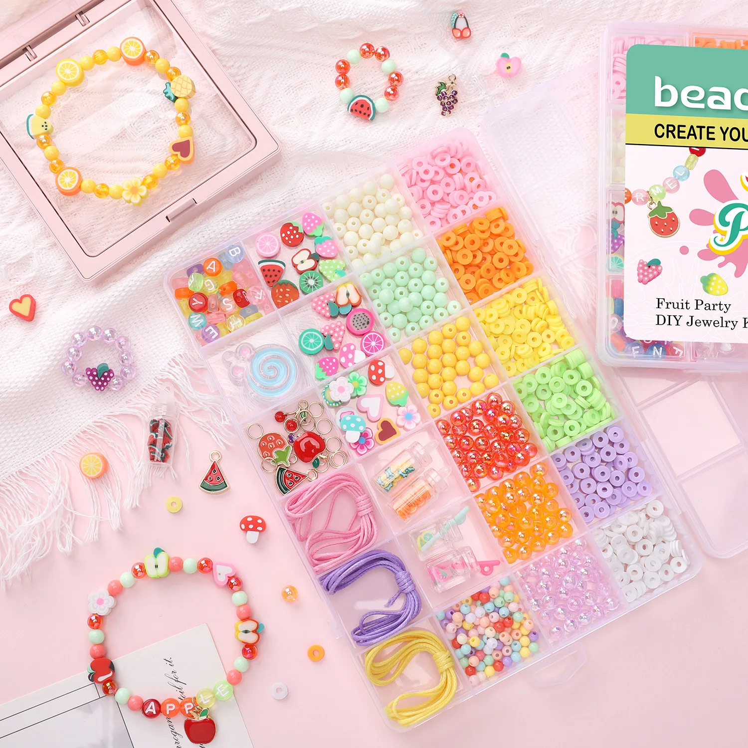 

DIY Handmade Acrylic Beads Toy with Accessory Set Children Creative Girl Jewelry Making Toys Educational Toys for Girls