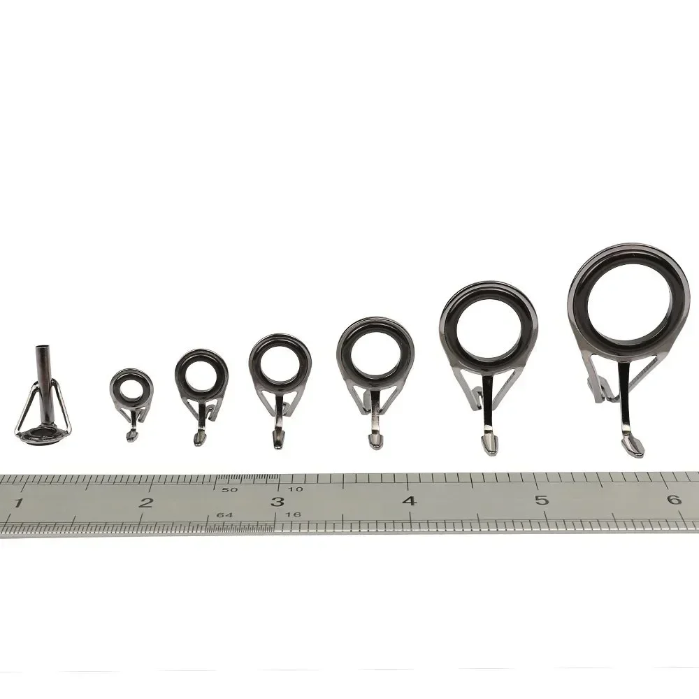 7pcs/set Fishing Tackle Stainless Steel Repair Kit Set Fishing Rod Guide Ring Tip Fishing Pole Circle Ring Eye Guide Wire Loop image 5