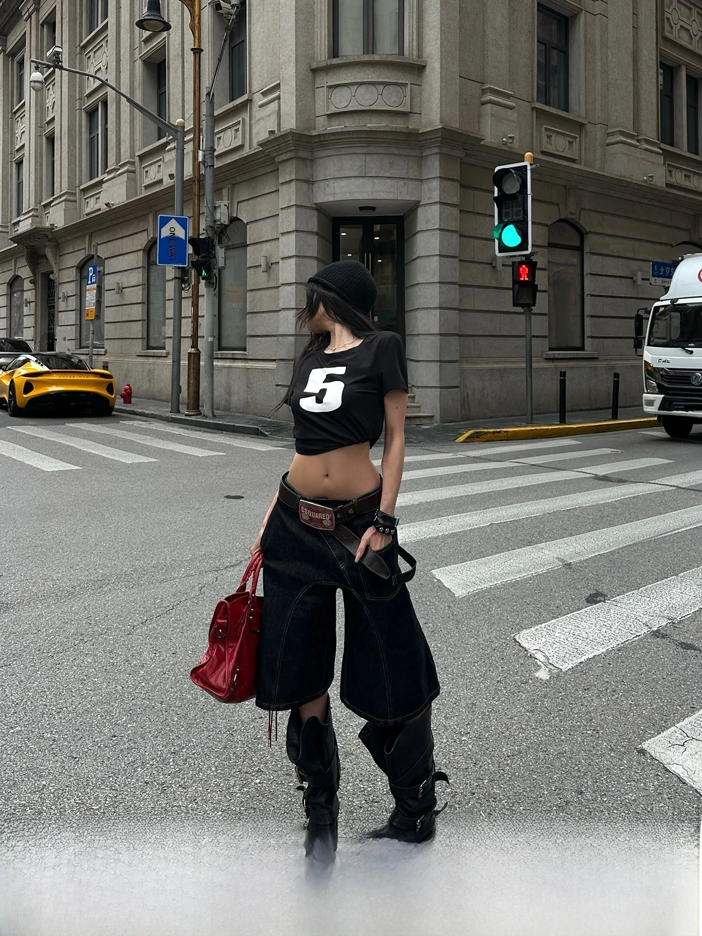 

Warden High Street Dark Trend Low Waist Wide Leg Black Washed Denim Jeans Women Summer Loose Fit Casual Cotton Pants