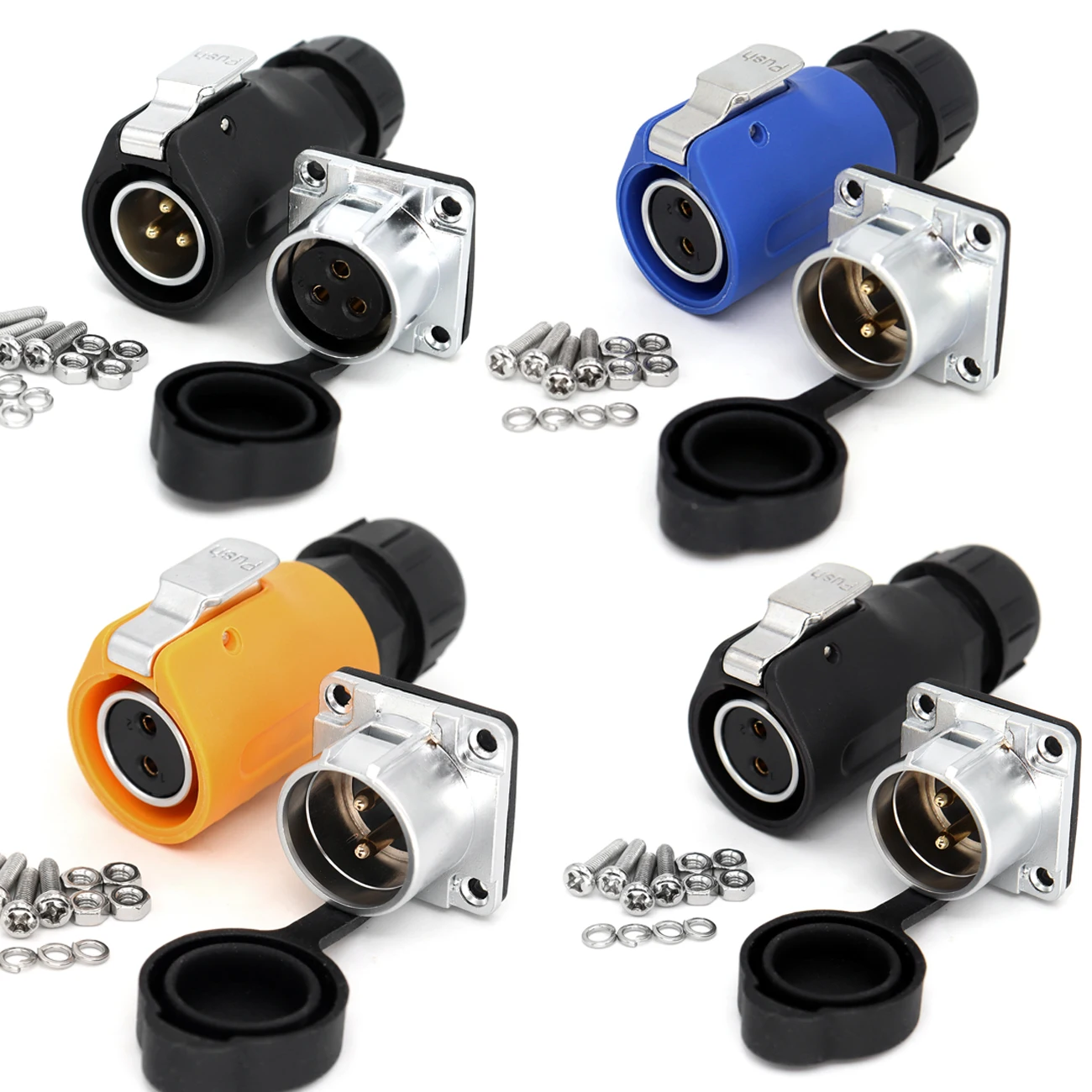 Blue green black multi style panel installation connector LP20 M20 2/3/4/5/6/7/8/9/10/12pin Waterproof  Aviation connector
