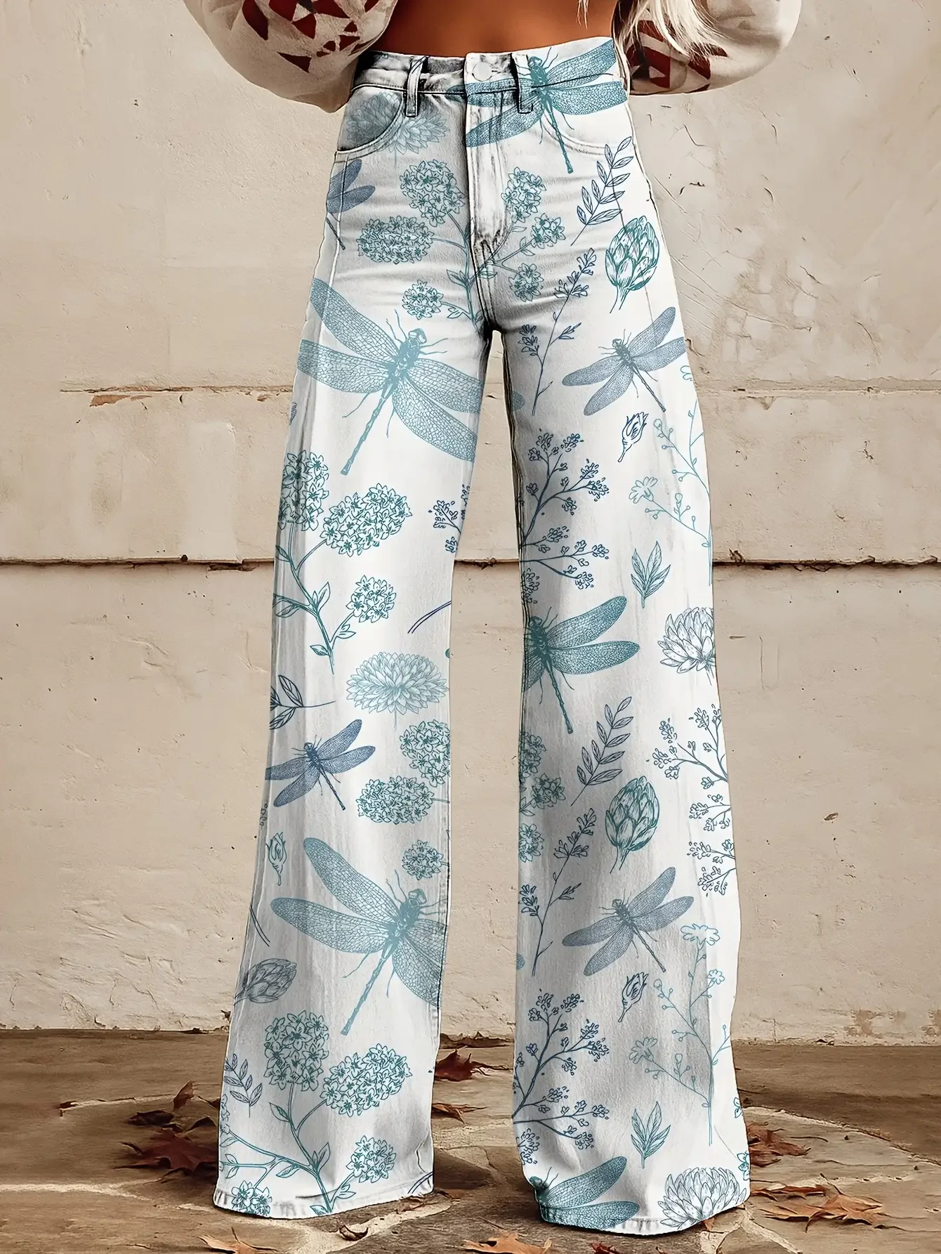 2026Women's slim fit wide leg flared pants, Bold and personalized styling, with multiple patterns