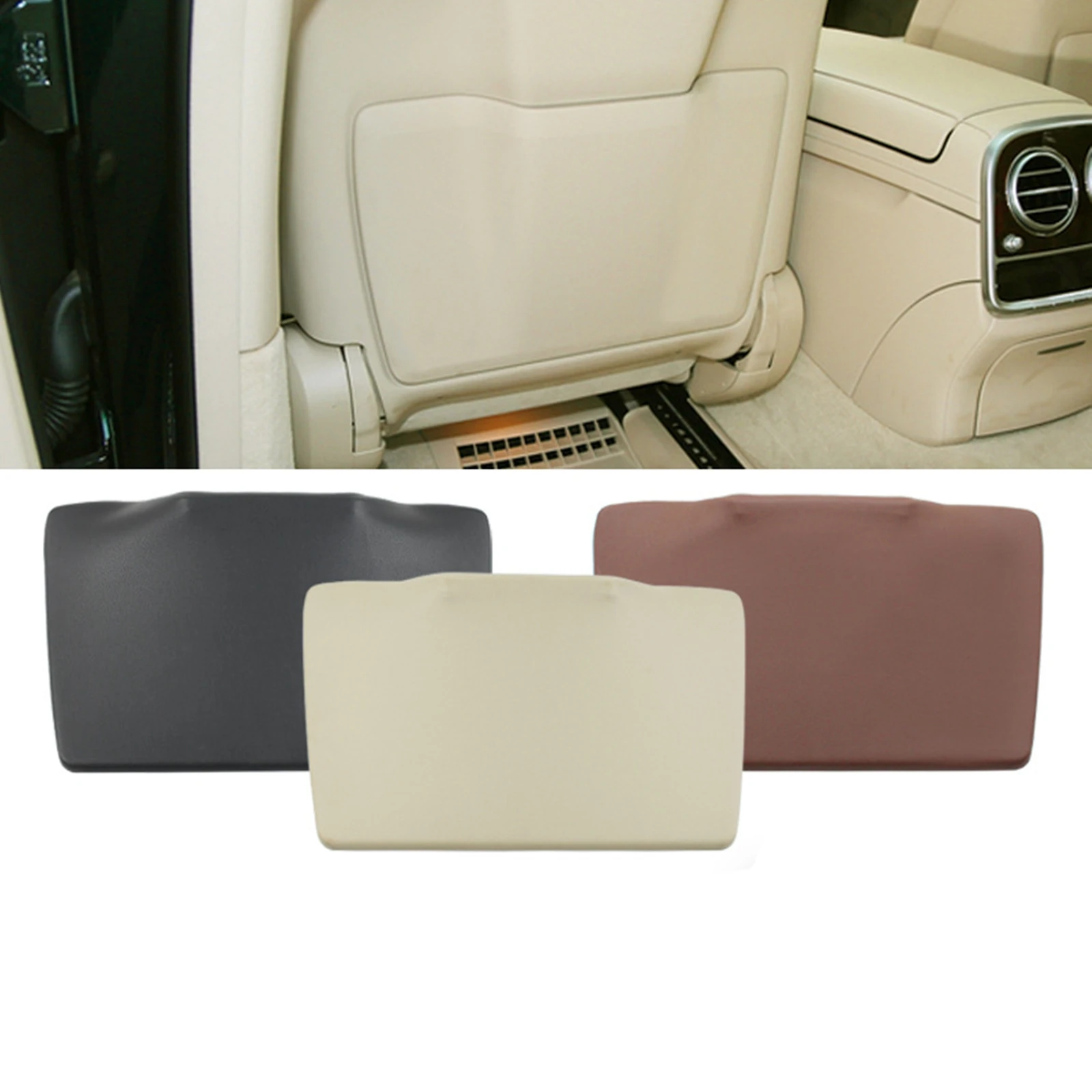 Car Rear Seat Back Pocket Storage Leather Backrest Box Pad Cover Leather For Mercedes Benz S Class W222 S320 S400 2014-2020