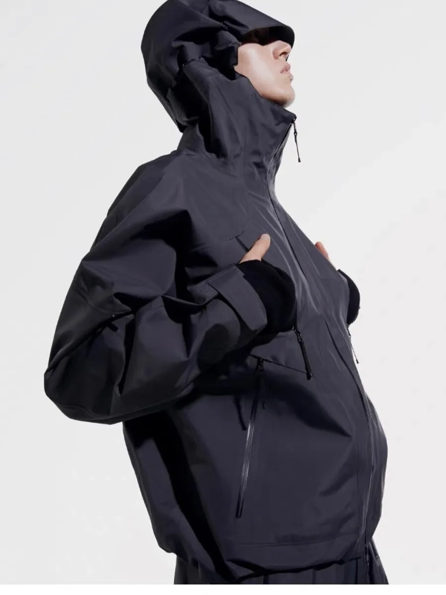 

Rare Find! GOLDWIN Functional Outdoor Mountain Series Jaet! GTX Fully Taped! 3242 Trendy Hooded Zipper Long Sve Loose Fit