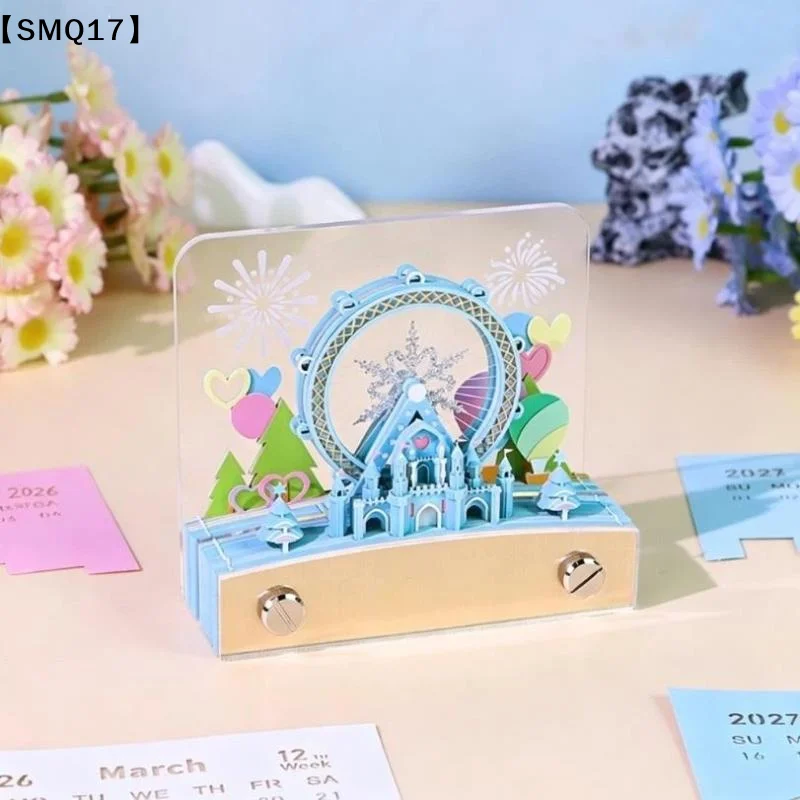 Time Piece Calendar 2027 Desk Calendar With LED Light 3D Tear-away Calendar Paper Carving Art Pad Notepad Gift Home Decor【SMQ】