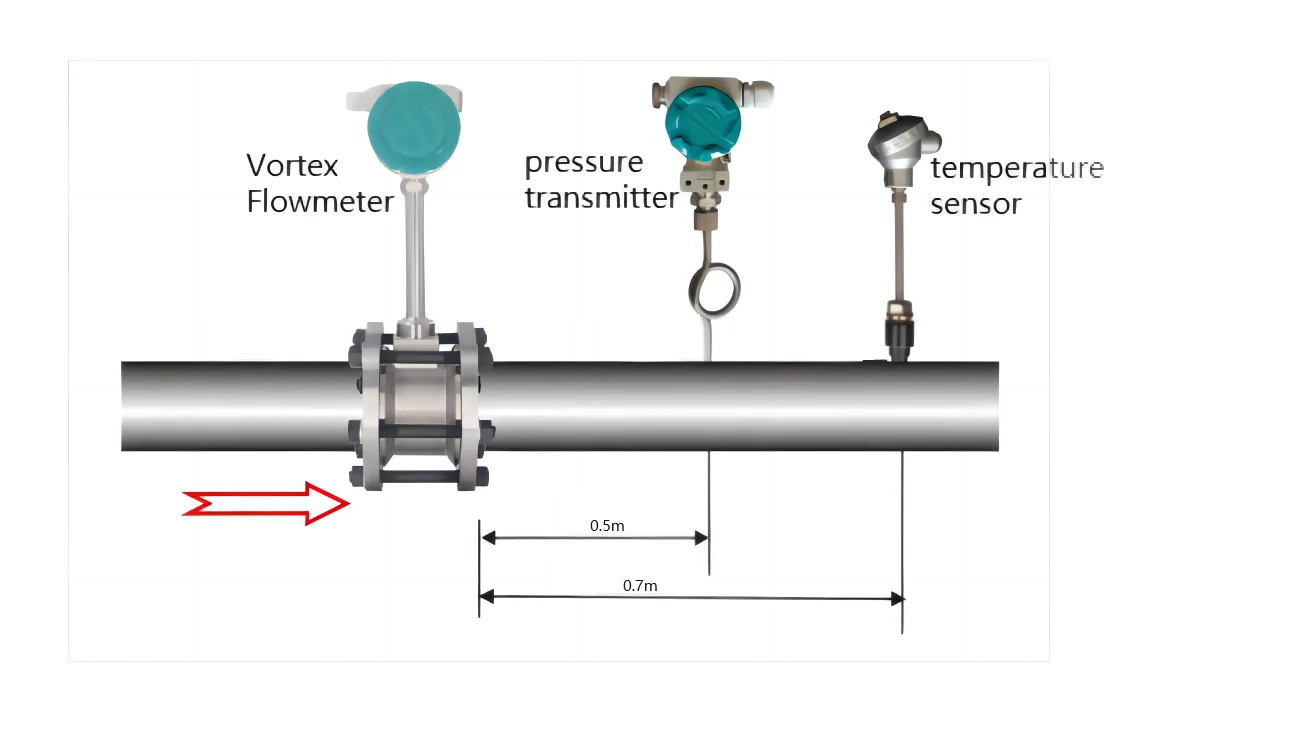 Flowmeter for Steam Natural  Biogas Compressed Air OEM Customizable