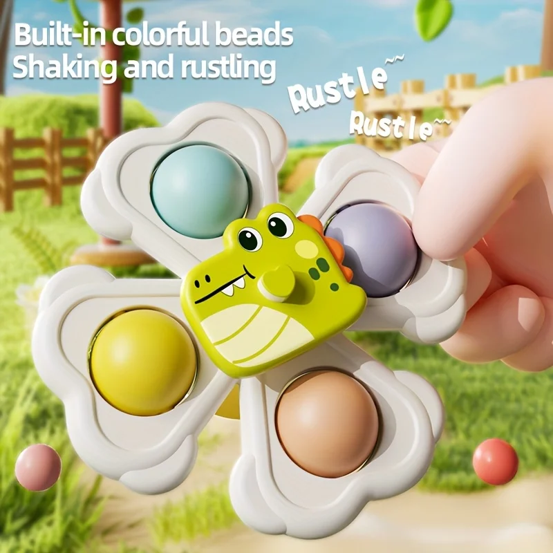 1/3/6 قطعة لعبة كأس الشفط الدوارة ، مناسبة لسطح المكتب والجدران الزجاجية والبلاط ، كوب شفط على شكل حيوانات كرتونية ملونة