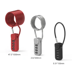 4 Digit Combination Code Number Lock With Spring Coil Wire Rope For Luggage Zipper Bag Backpack Suitcase Drawer Locks