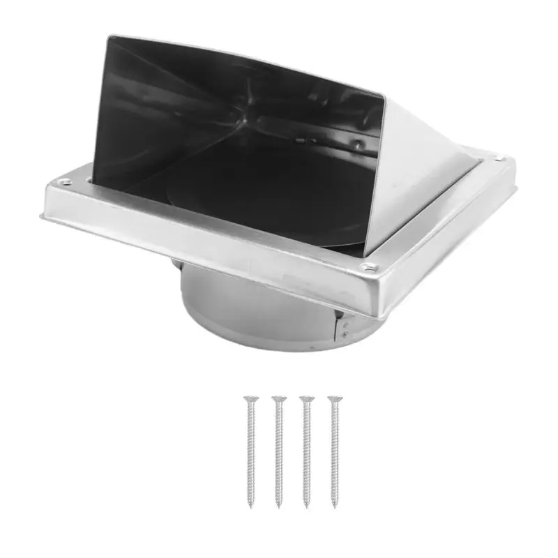 A98E-4In Vent Cover Outdoor Wall With Cushioned Non Return Flap,External Extractor Wall Vent