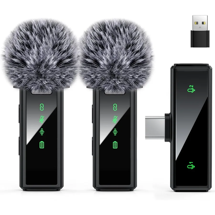

Беспроводной петличный микрофон USB C для ПК с Android, ноутбука, iPhone 15, 16, USB-микрофон с шумоподавлением, петличный микрофон, беспроводной