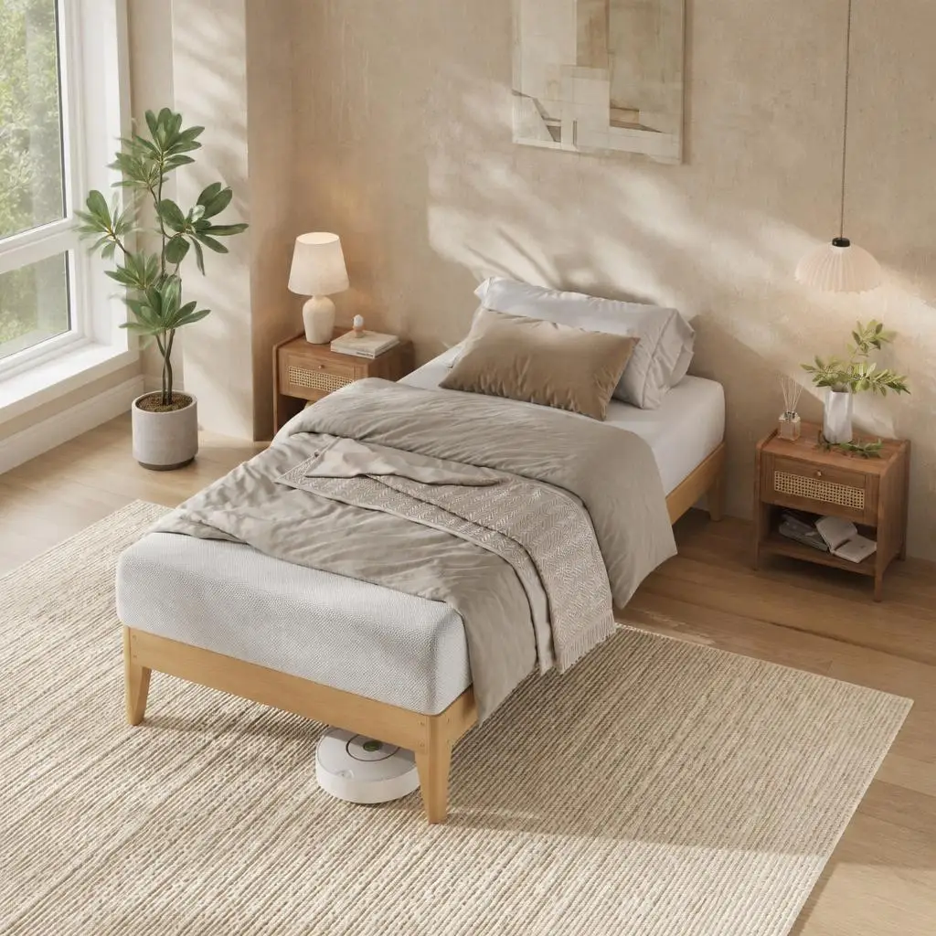 Sturdy Twin Size Wooden Platform Bed Frame – 11.8