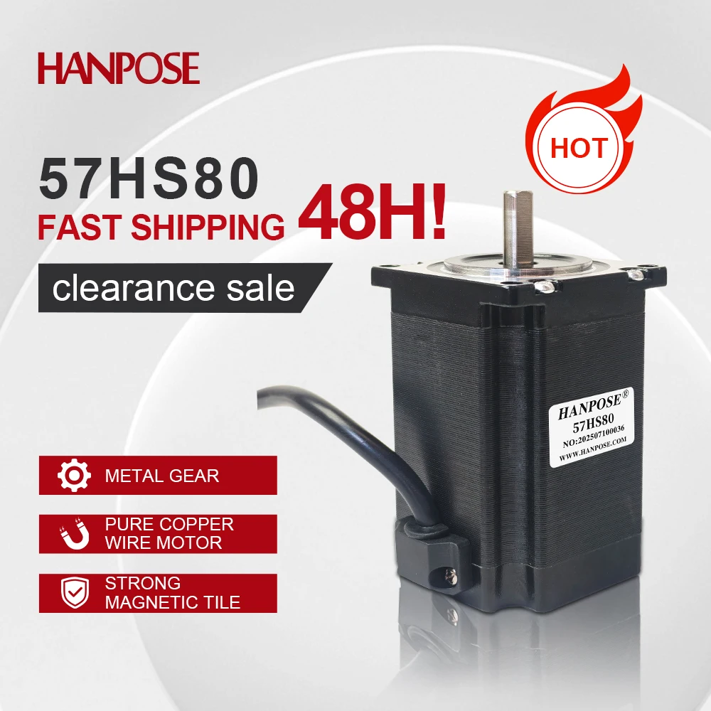 NEMA23 motor 57HS80 12V-24V Nema23 Stepper Motor 220N.cm  2.8A 57x80mm for 3D printer CNC engraving milling machine