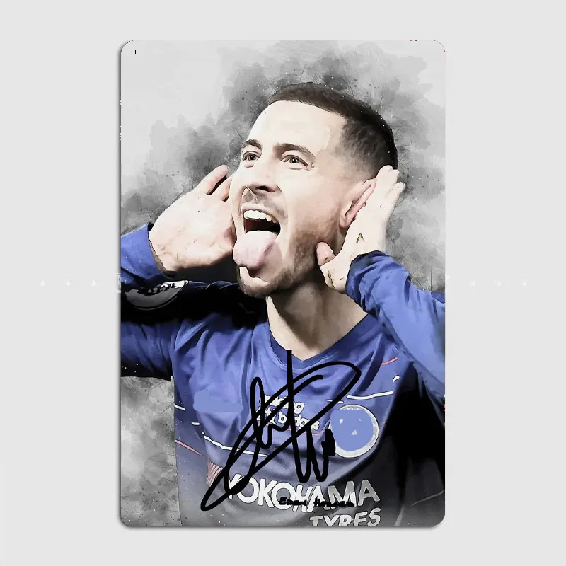 

Eden Hazard Soccer Player Posters Retro Metal Poster Sign Pub Garage Club Bar Indoor Wall Posters Room Decoration Home Decor