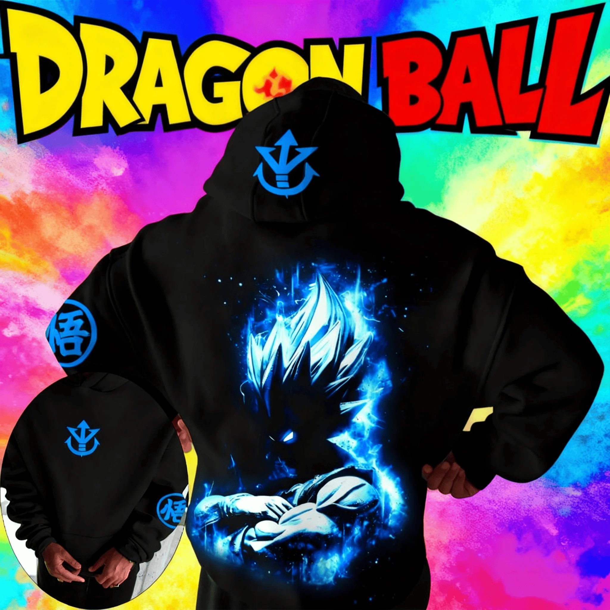 

Anime Dragon Ball Anime Vegeta Pattern 2025 Autumn/Winter New Hot Selling Men's Women's Casual Loose Hip Hop Cotton Hoodie