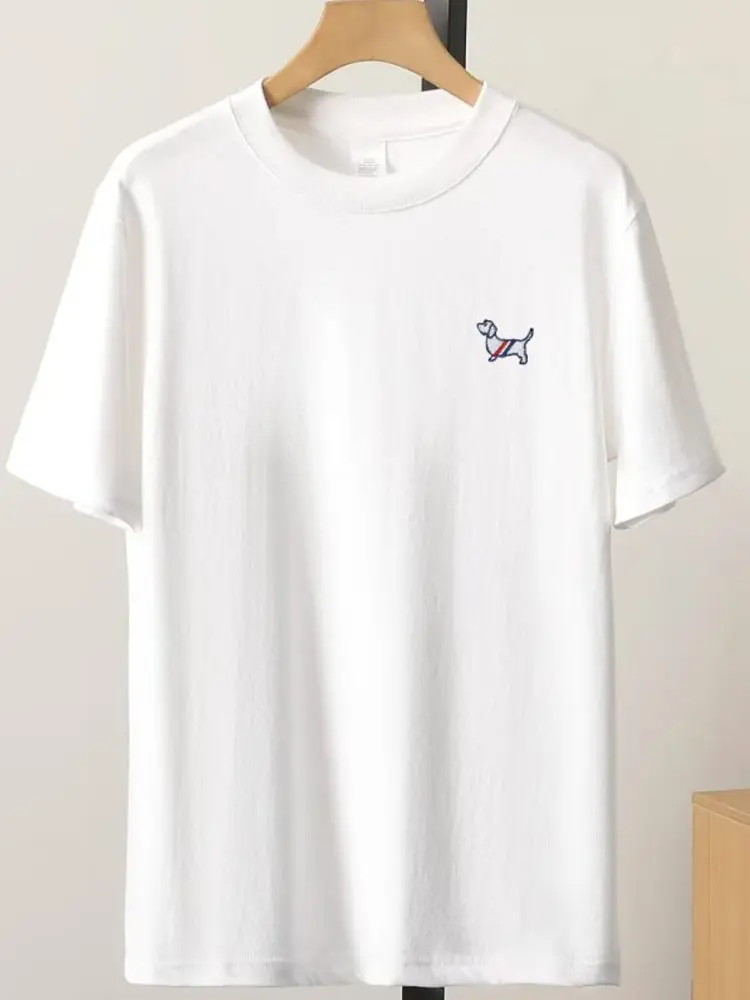 2025 الصيف الساخن بيع الكورية نمط موضة الرياضة الكلب الطباعة الترفيه عطلة القطن عالية الجودة للجنسين Harajuku