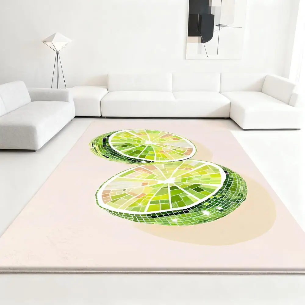 

INS Disco fruit fashion Floor Mat Soft Thickened Absorbent Non-Slip Bedroom Living Room Door Mat Home Decor Flannel Rugs