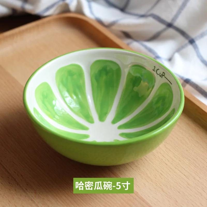 Creative Fruit Shaped Ceramic Salad Bowl Family Fruit Snack Plate Dinner Plate Complete Tableware Kitchen Utensils Accessories