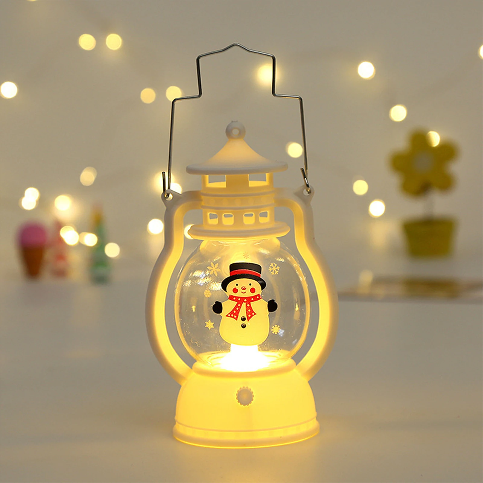 Christmas Lantern LED Lights Smokeless Flameless LED Electronic Oil Lamp New Year Bedroom Decor