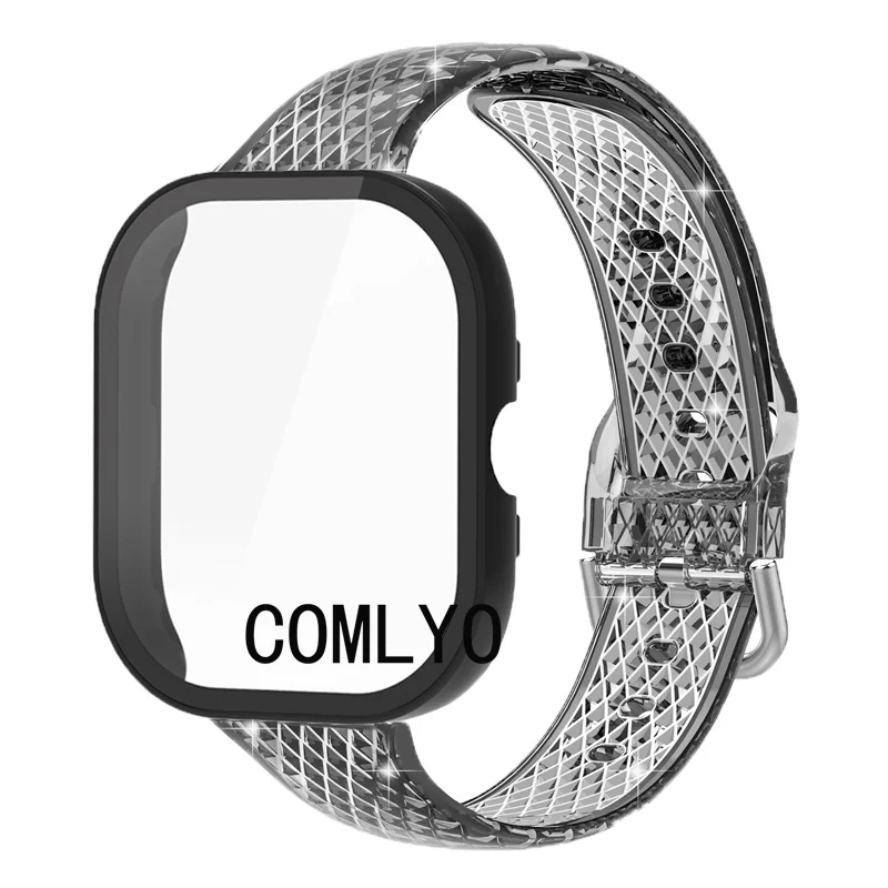 Coque de protection pour montre intelligente Redmi Watch 4, étui et bracelet en verre, protecteur d'écran, coque de pare-chocs, TPU, bande transparente souple