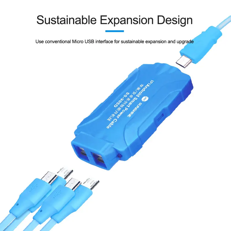 SUNSHINE SS-905D V11.0 New Phone Smart Power Cable For iPhone 6S-16 Pro Max Samsung Huawei DC Power Supply Current Testing Cable