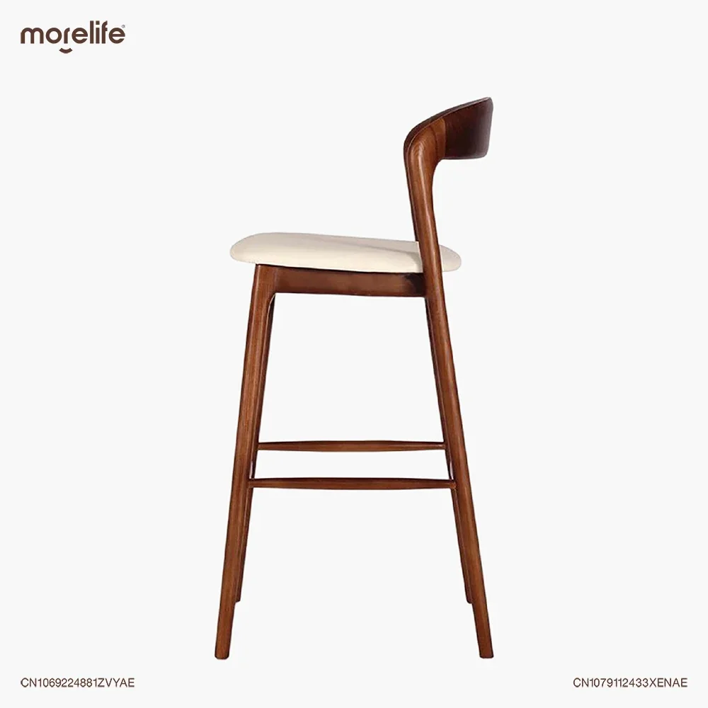 Nordic Solid Wood Bar Chairs Chinese Toon Wood/Ash Wood Minimalist Household Island High Stools Counter Stool Home Furniture