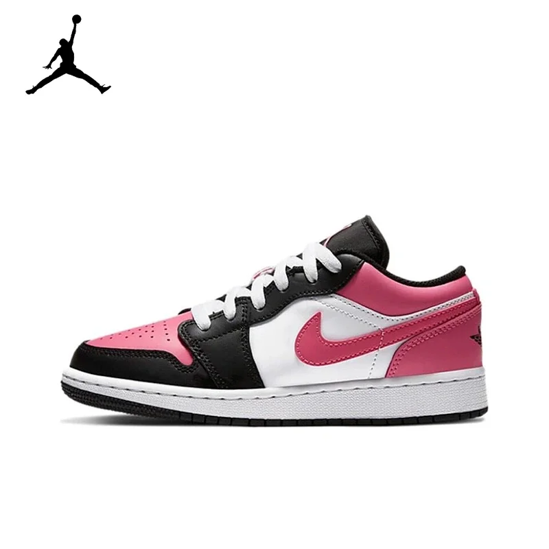 

Original Air Jordan 1 Low "Cherry" Pink GS Size For Women's Non-Slip Low-Top Retro Classic Basketball Shoes Sneakers 554723-106