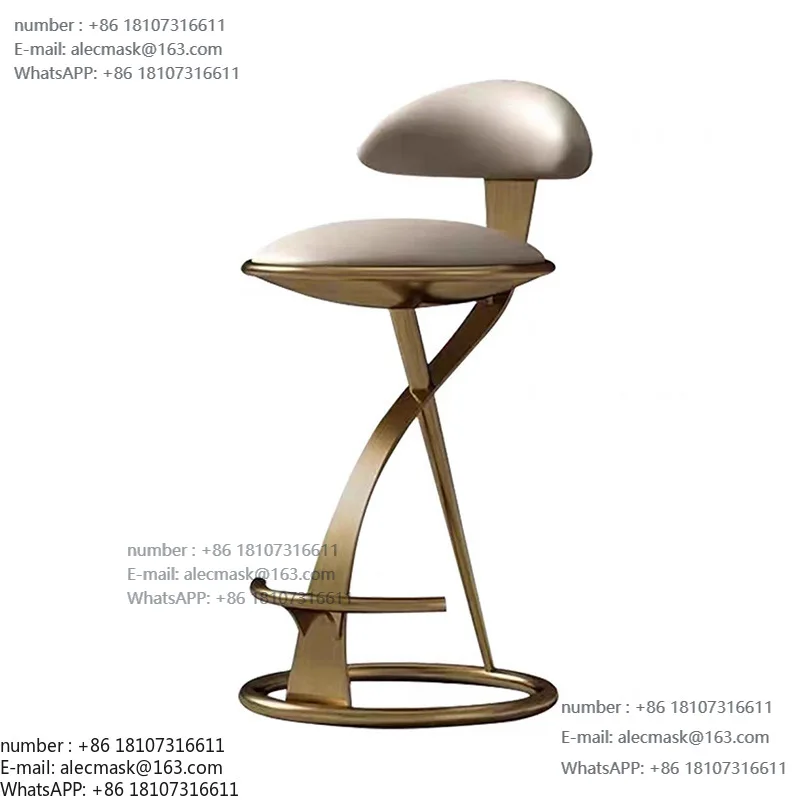 

Italian light luxury modern simple home metal frame bar chair designer creative Internet celebrity chair