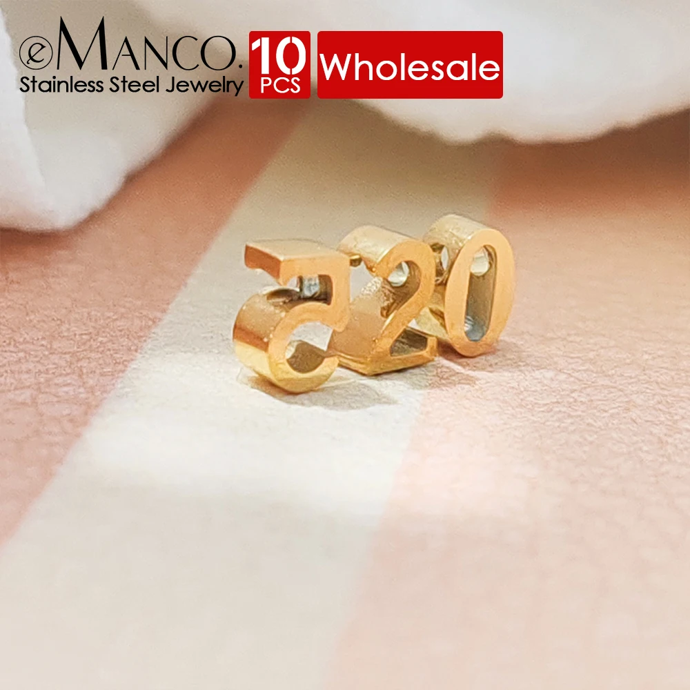 eManco 10PCSDiy Designer Charm Gold Necklace Pendant Jewelry Making Supplies Accessories Birthday Gifts Wholesale Stainless Stee