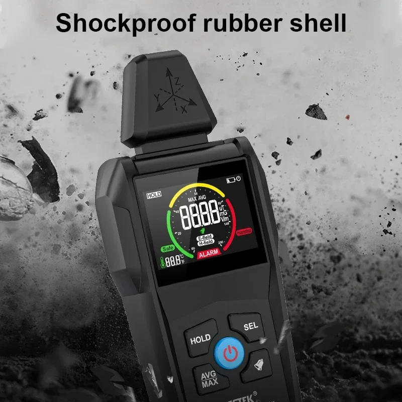 EMF Meter Radiation Detector Digital Color Screen Household Electromagnetic Field Radiation Tester Handheld Frequency Warn Meter image 3