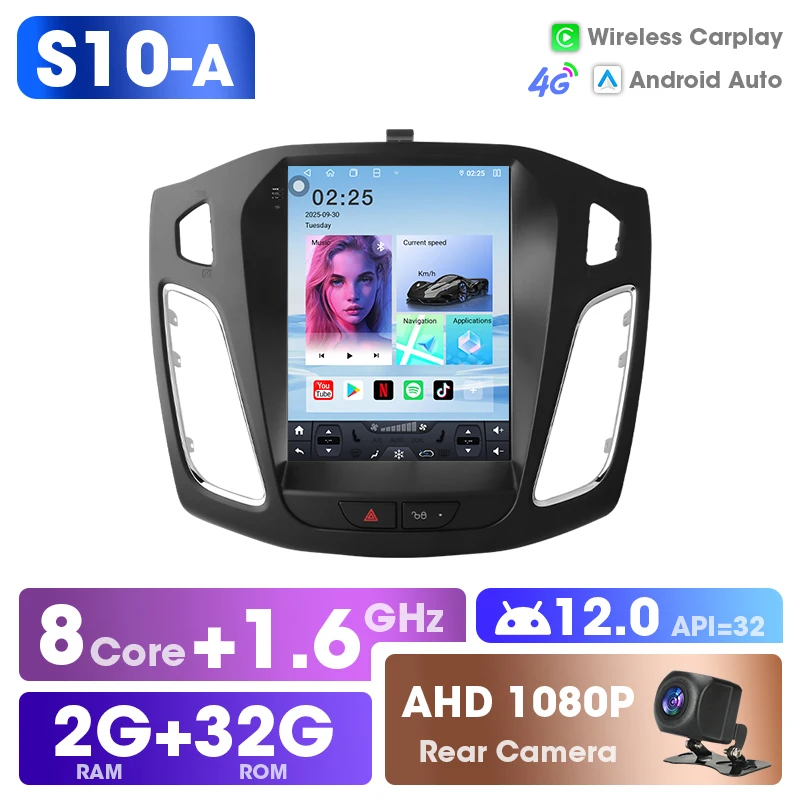 2 Din GPS Navigatie Multimedia Speler Android Auto Autoradio voor Ford Focus 3 MK3 2011 - 2019 Carplay Bluetooth 5.4 Stereo Touchscreen UIS7865 WIFI Met Framework