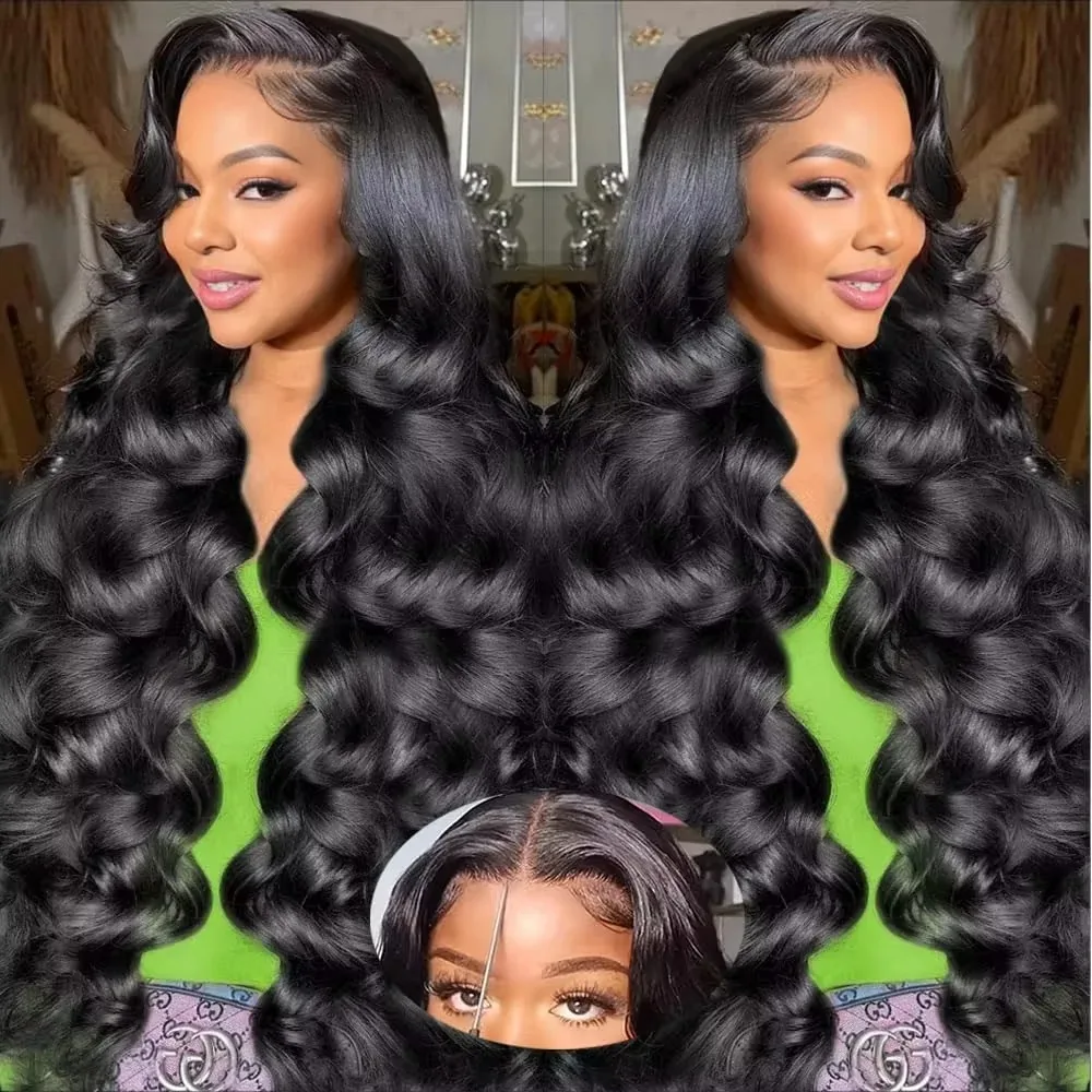 30 40 Inch Front 5x5 Glueless Wig PrePlucked For Women 13x4 HD Transparent Body Wave 250 Density Lace Frontal Human Hair Wig