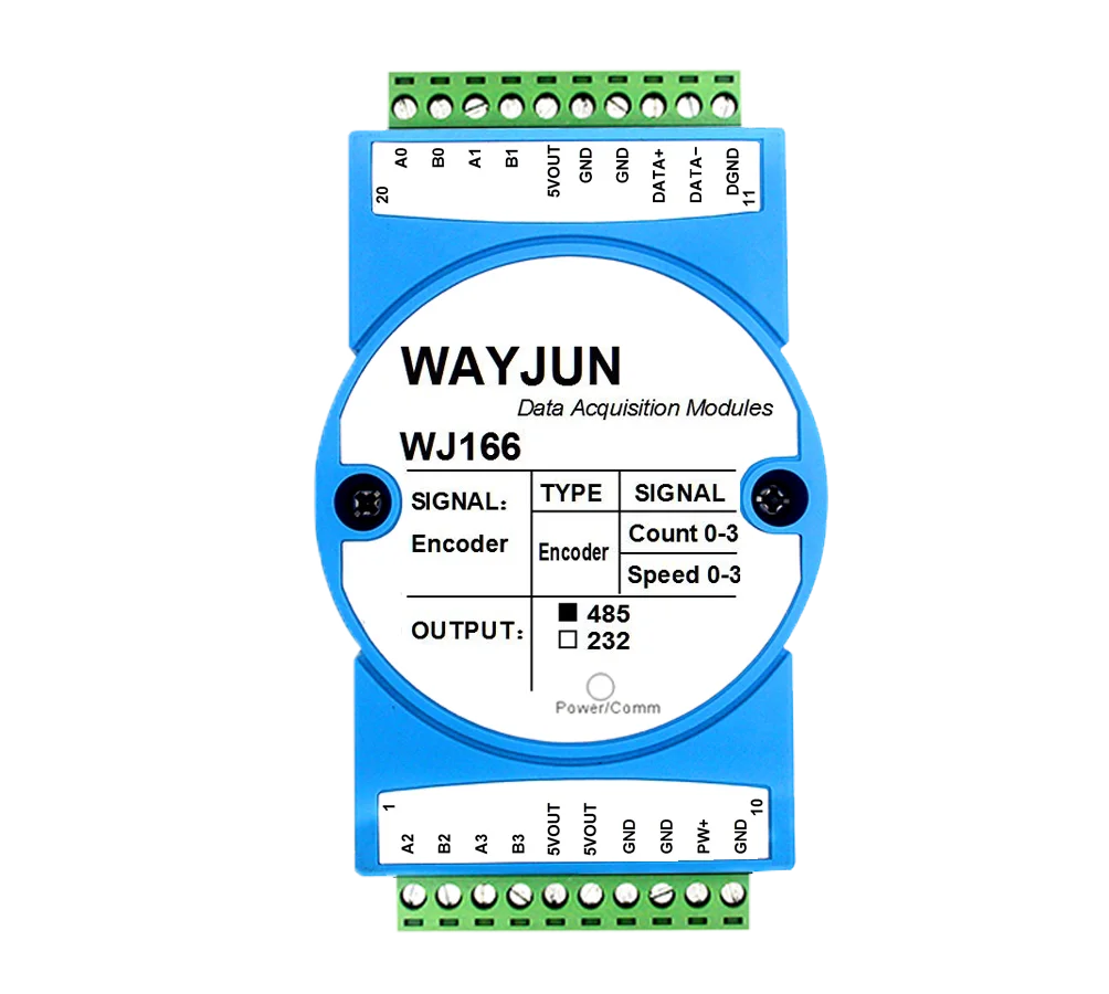 

4-channel Optical Grating Scale Magnetic Grating Scale Encoder 5MHz High-speed Pulse Counting to RS485 WiFi 232 Module WJ166