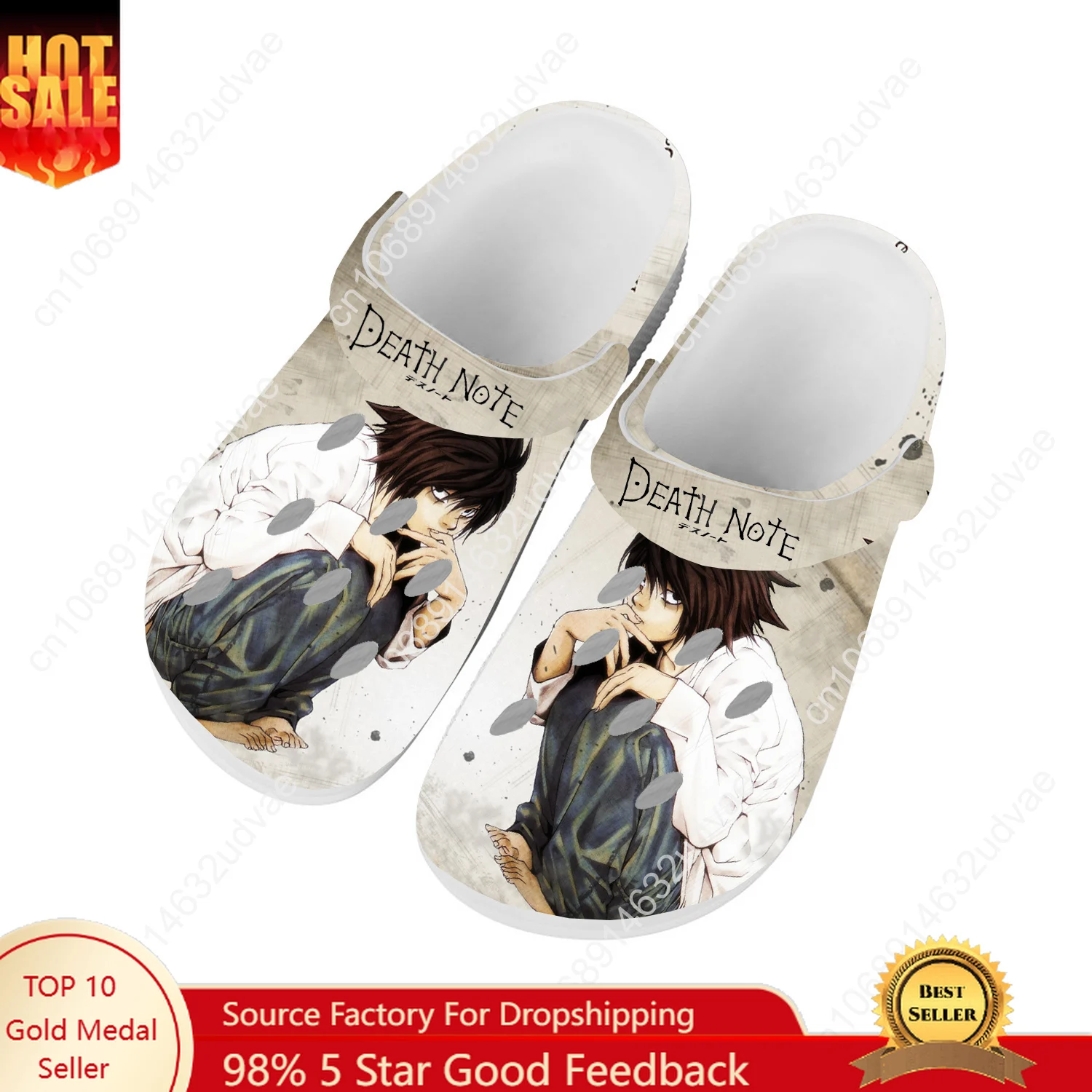

D-Death N-Notes Water Shoes Mens Womens High Quality Fashion Home Garden Clogs Customizd Sandals Beach Breathable Hole Slippers