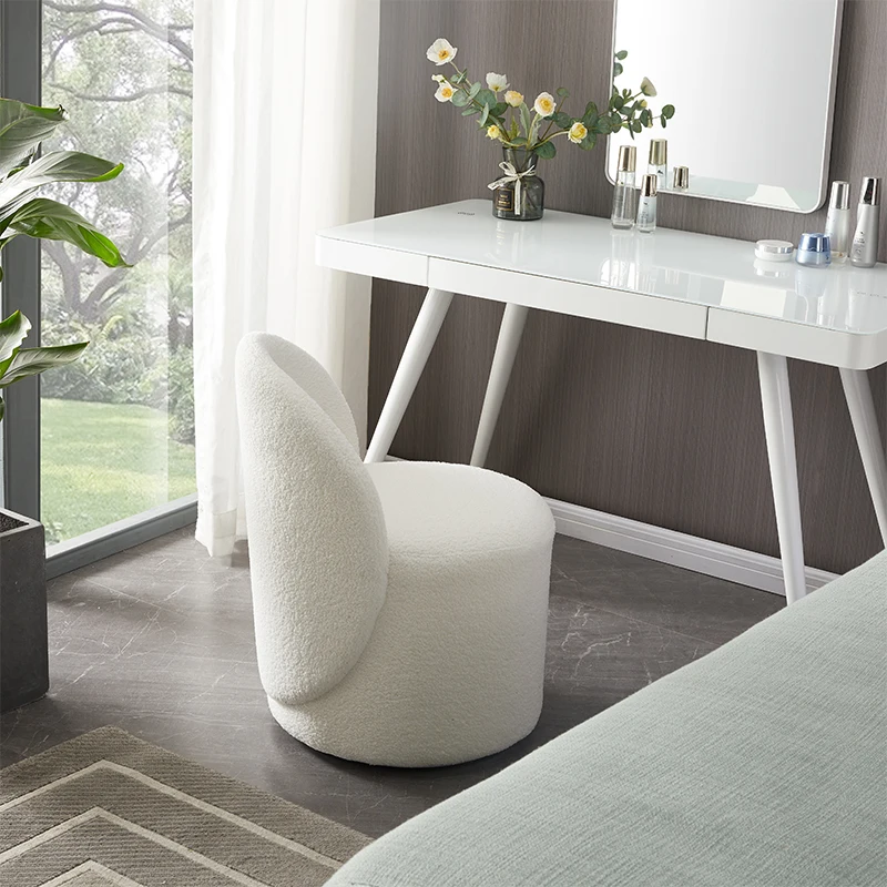 Fabryka mebli wysokiej jakości w Dongguan, produkcja na zamówienie OEM/ODM, sypialnia z opcjonalnym stołkiem do makijażu, flanela, skóra