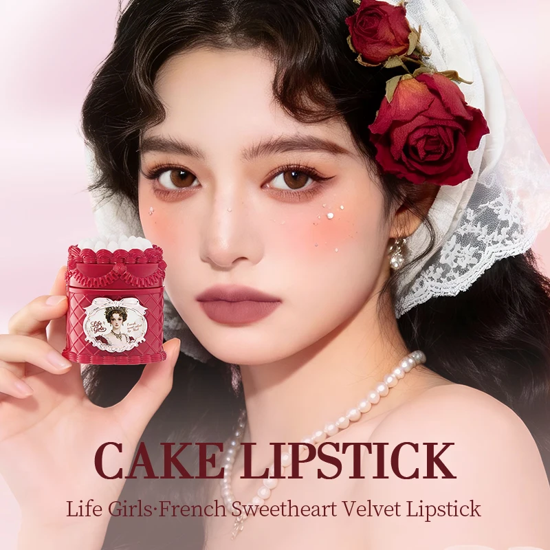 Life Girls Sweet Velvet Lip Gloss with Silky Matte Finish Retro Long-Lasting Makeup Lip Mud Beauty Lipstick