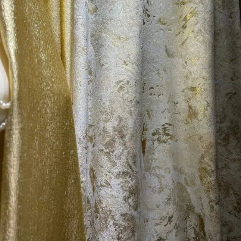 New Curtains for Living dining room bedroom cream champagne gold thread jacquard high precision modern luxury high blackout