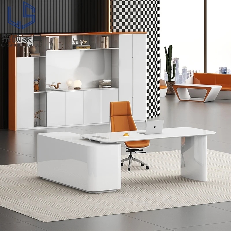 

L Shaped Standing Computer Desks Laptop Drawers Desktop Simple Office Table Work Auxiliary Escritorio Blanco Office Furniture