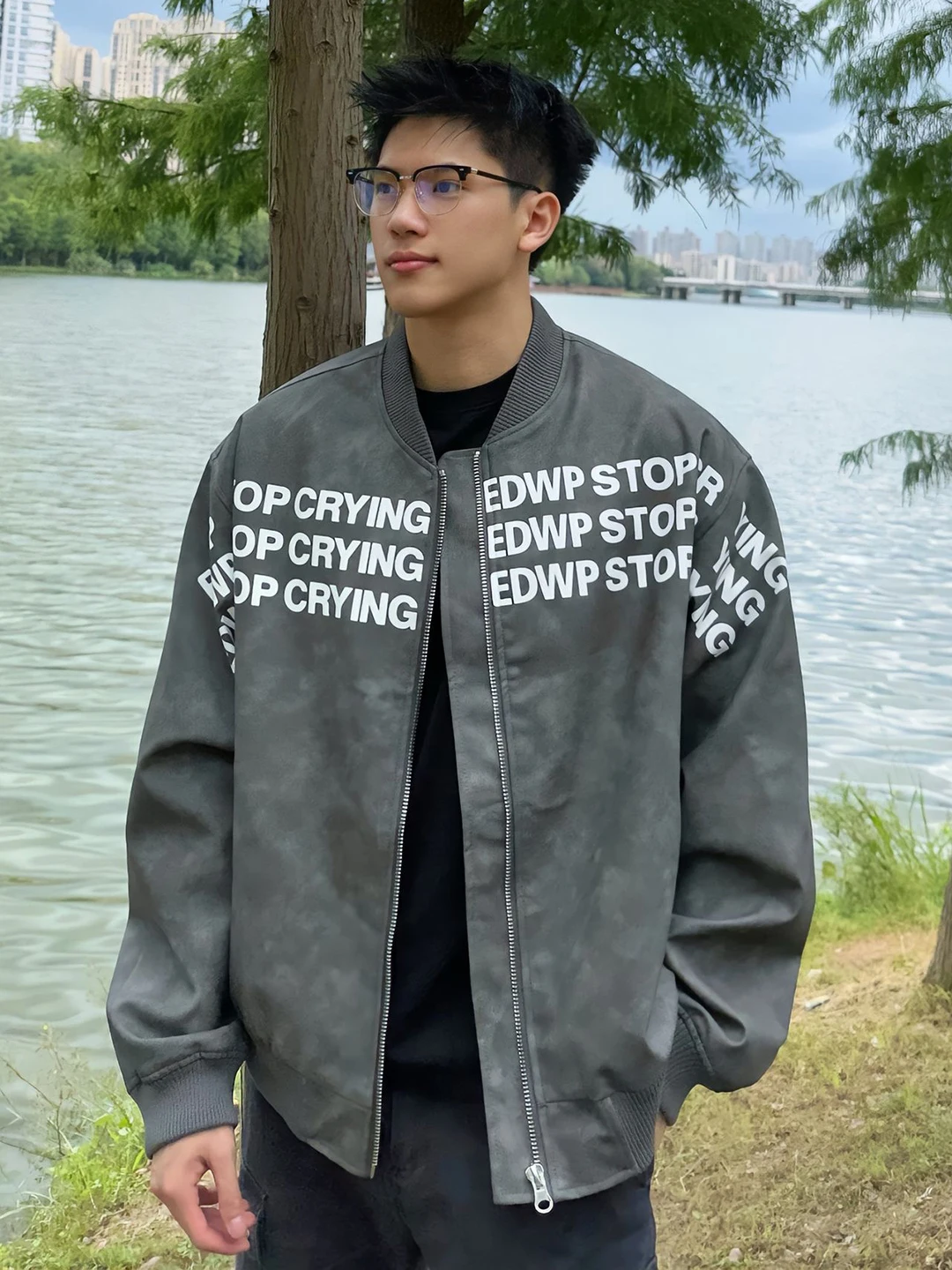 

Matte Fini Men's Baseball Jaet Chest Pilot Coat ort Sle American Vibes Outerwear for Autumn Spring And Winter