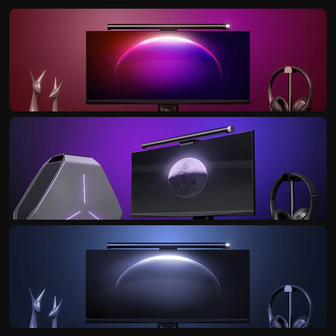 LYMAX Colorful Screen Hanging Lamp G1 With Musical Rhythm RGB Color Eye Protection Remote Control PC Computer Monitor Light Bar