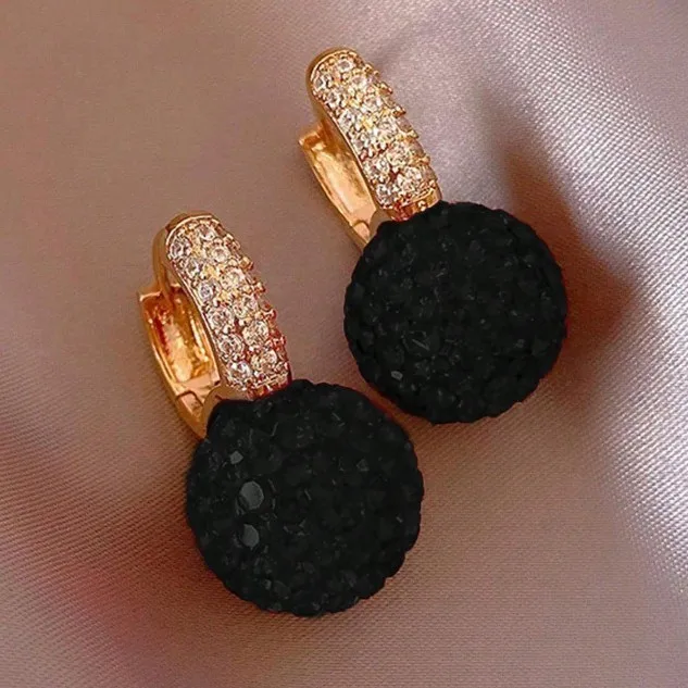Einzigartig gestaltete, mit Strass besetzte Kugelohrringe für Damen, modische, funkelnde Ohraccessoires, Schmuck, Geschenke für Mädchen, Party, Freizeitkleidung – Detail 3