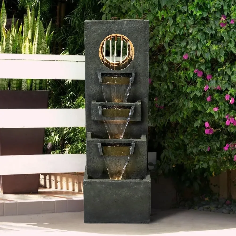 Dai Outdoor Waterfall Fountain - Tall indoor leisure floor fountain room, 4-story outdoor fountain and indoor waterfall