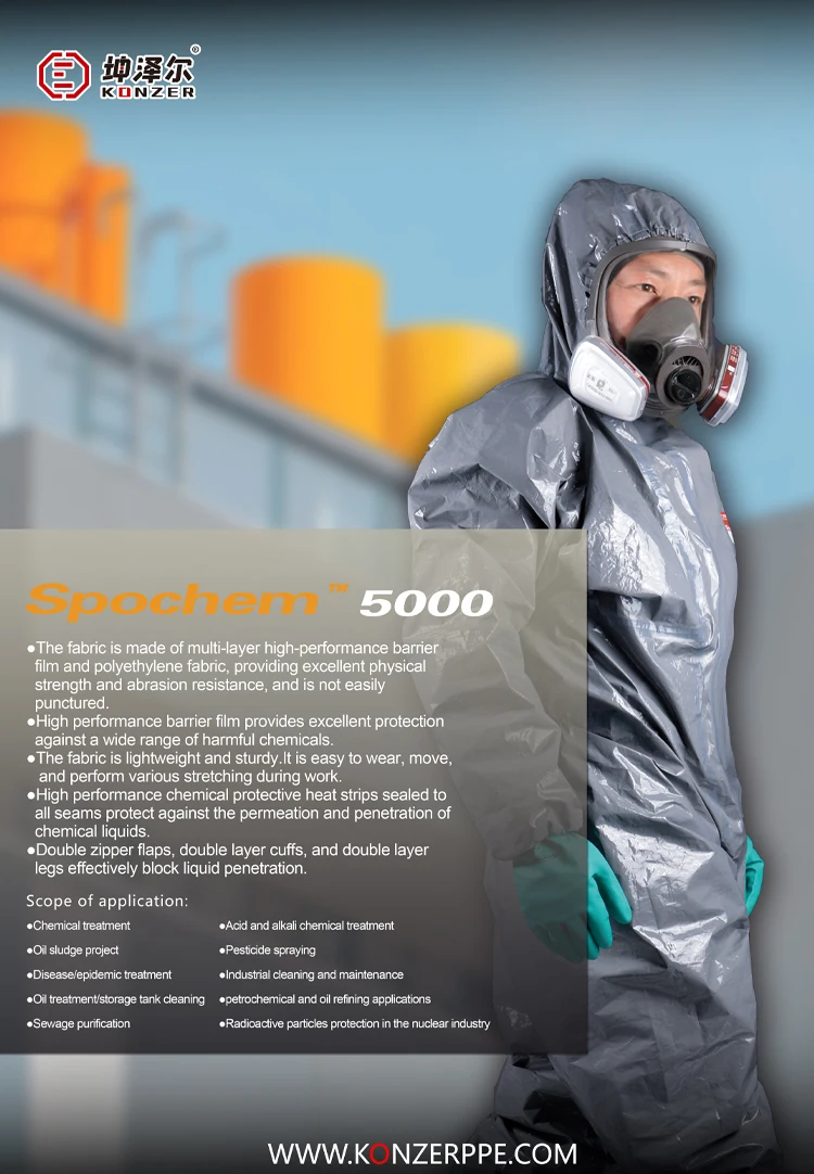 Protection Disposable Coverall Clothing Disposable Work Suits Laboratory Workwear For Chemical Type 3/4/5/6 Coverall