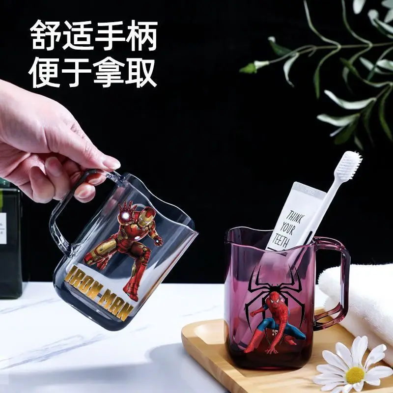 Marvel Spider-Man Iron Man Captain America Cartoon Plastic Cup Creative Personalized Mouthwash Cup Children\'s Teeth Brushing Cup